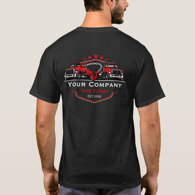 Camiseta Empresa de Reboque Profissional, Serviço de Transp (Verso)