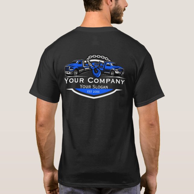Camiseta Empresa de Reboque Profissional, Serviço de Transp (Verso)
