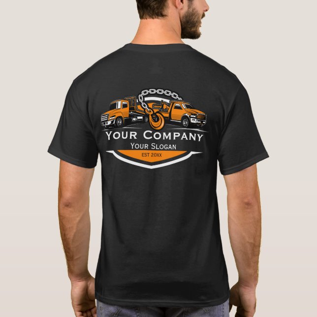 Camiseta Empresa de Reboque Profissional, Serviço de Transp (Verso)