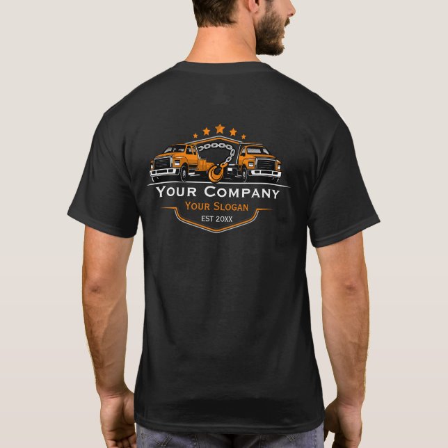 Camiseta Empresa de Reboque Profissional, Serviço de Transp (Verso)