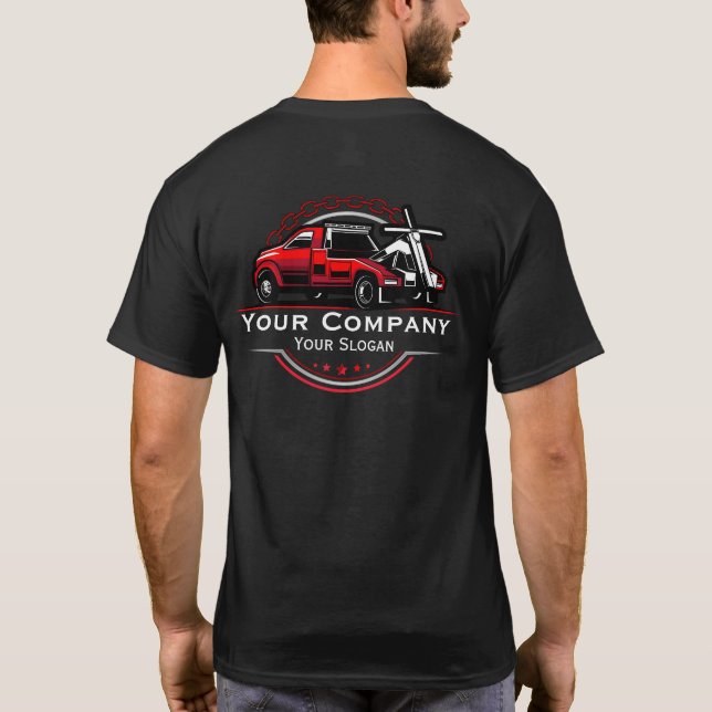 Camiseta Empresa de Reboque Profissional, Serviço de Transp (Verso)