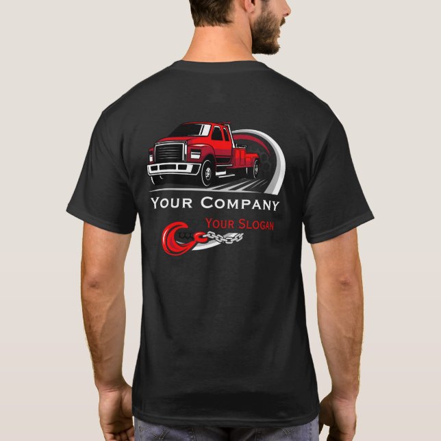 Camiseta Empresa de Reboque Profissional, Serviço de Transp (Verso)