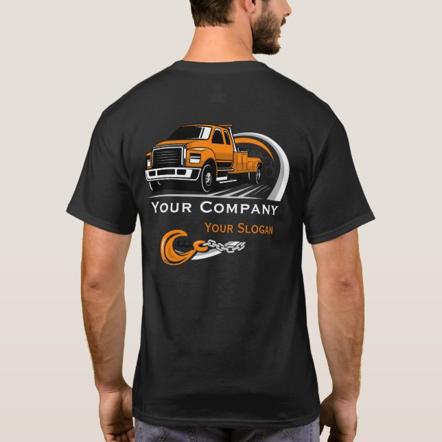 Camiseta Empresa de Reboque Profissional, Serviço de Transp (Verso)