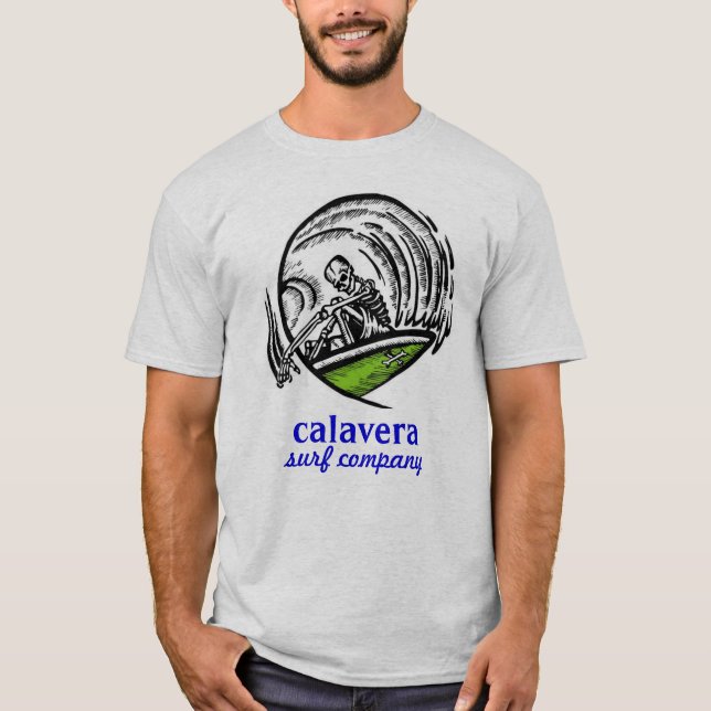 Camiseta empresa do surf do calavera - design 2 (Frente)
