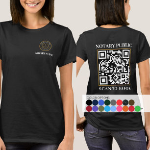 Camiseta Empresa Negra Profissional Código QR Negócios Notó