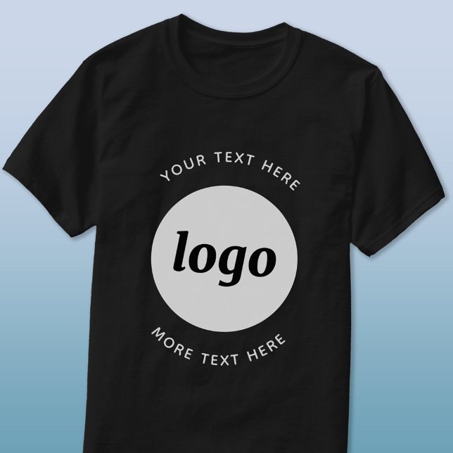 Camiseta Empresarial Com Logotipo E Texto Simples (Simple logo with text promotional business t-shirt)