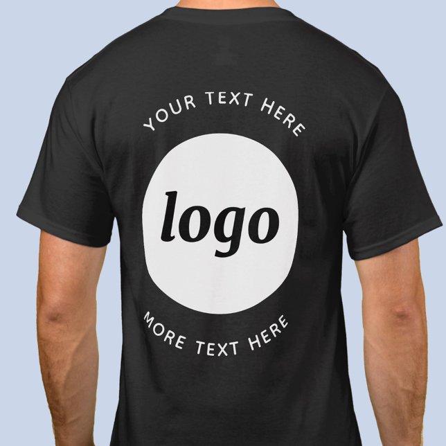 Camiseta Empresarial Com Logotipo E Texto Simples (Simple logo with text promotional business back print t-shirt)