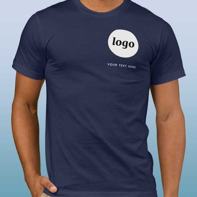 Camiseta Empresarial Simples com Logo e Texto (Simple logo with custom text business branding promotional t-shirt)