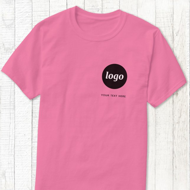 Camiseta Empresarial Simples com Logo e Texto (Logo with custom text business promotional or uniform t-shirt)