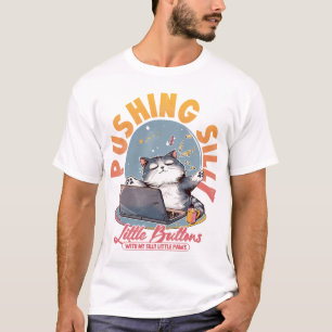 Camiseta Empurrando Botões Pequenos Bobos com Meu Bobo Pequ