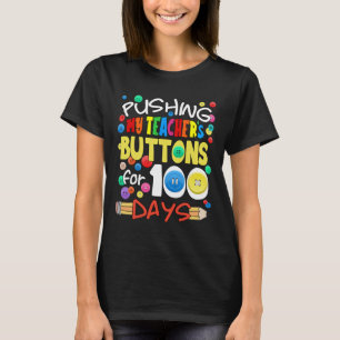 Camiseta Empurrando os botões do meu professor para uma esc