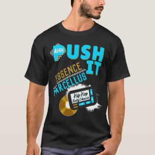 Camiseta Empurre o Chá de fraldas de salto azul Neon Neon 9