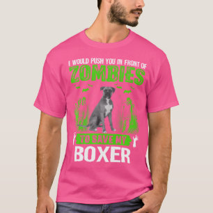 Camiseta Empurre-O Na Frente Dos Zombies, Salve O Cachorro 