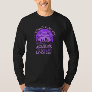 Camiseta Empurre Você Em Zombies Para Salvar Meu Gato Lykoi