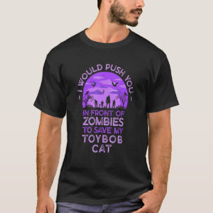 Camiseta Empurre Você Em Zombies Para Salvar Meu Gato Toybo