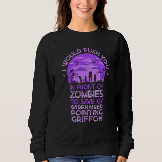 Camiseta Empurre Você Em Zombies Para Salvar Meu Pointer De (Frente)