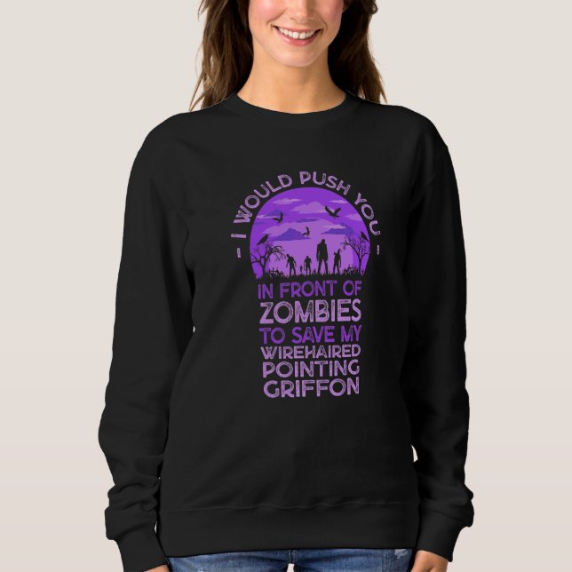 Camiseta Empurre Você Em Zombies Para Salvar Meu Pointer De (Frente)