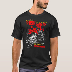 Camiseta Empurre Você em Zombies para Salvar Pastor Alemão 