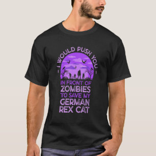Camiseta Empurre Você Em Zumbis Para Salvar Meu Gato Rex Al