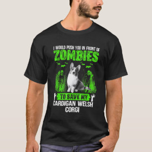 Camiseta Empurre Você Na Frente Dos Zombies Salve Cardigan
