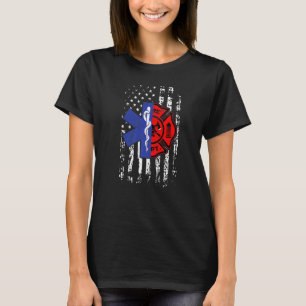 Camiseta Emt Bombeiro Bombeiro Emt Bandeira Americana