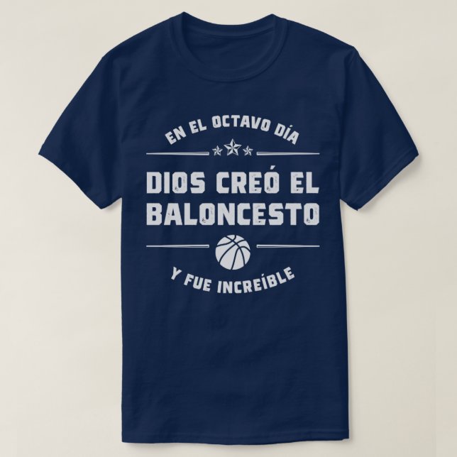 Camiseta En el octavo da Dios cre el Baloncesto (Frente do Design)