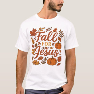 Camiseta Enamoramento Por Jesus Outono Abóbora Fé Cristã Cl
