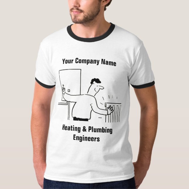 Camiseta Encanador ou Serviços de Aquecimento e Canalização (Frente)