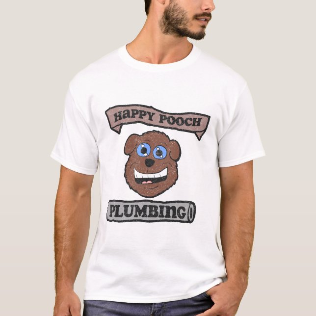 Camiseta Encanamento Cachorro Feliz Vintage (Frente)