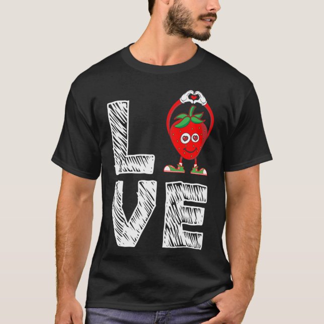 Camiseta Encantado Com Fruta De Morango - Adoro Strawb (Frente)