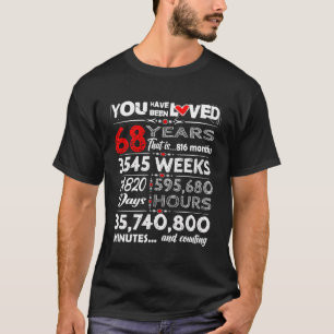 Camiseta Encantado E Adorável Que Você Foi Amado Há 68 Anos