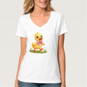 Camiseta Encantador Design de Patinho, Arte Feliz de Animal