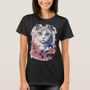 Camiseta Encantador Gato de Tóquio em Floresta Japonesa