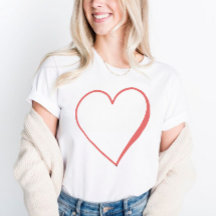 Encantador Red Heart Tee para Dia de os namorados