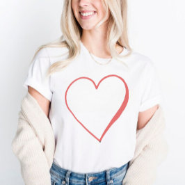 Camiseta Encantador Red Heart Tee para Dia de os namorados