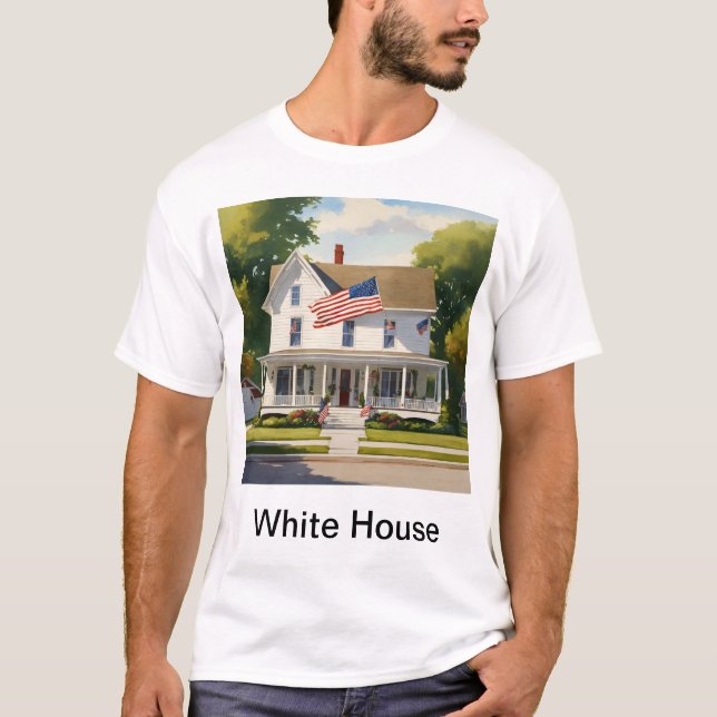 Camiseta Encantadora casa do estilo americano no subúrbio p (Frente)