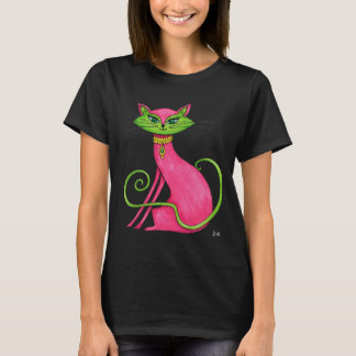 Camiseta encantadora com gato caprichoso!