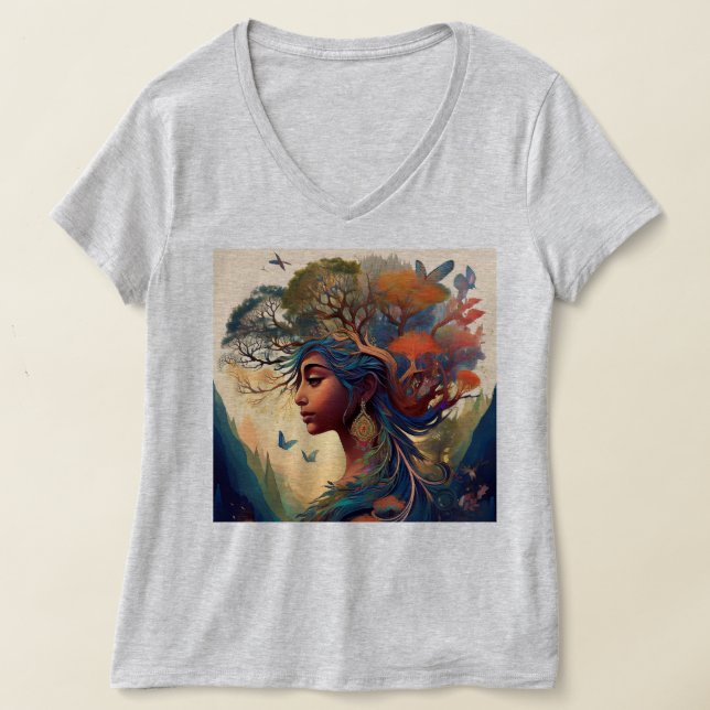 Camiseta Encantadora de Arte Selvagem: Natureza e Espírito (Postura )