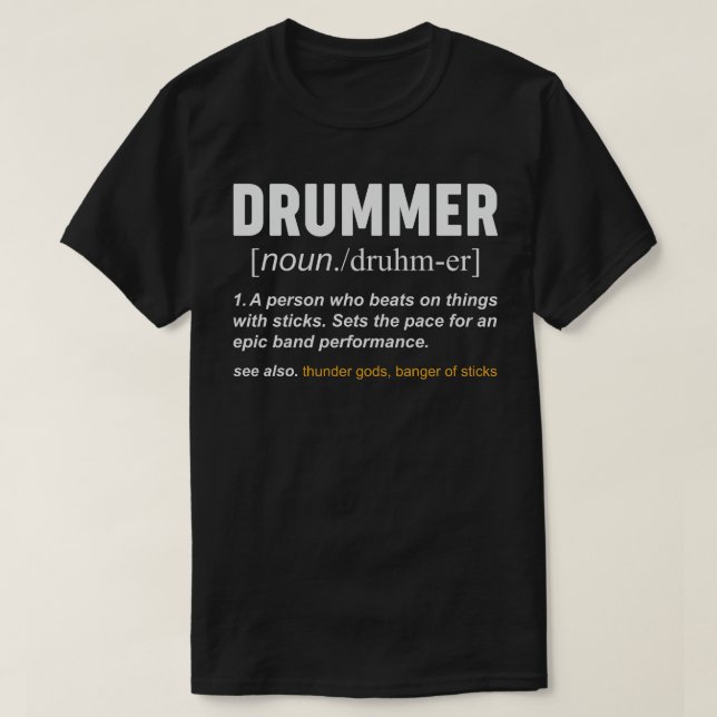 Camiseta Encantadora Encantada Definição Musical Banda Drum (Frente do Design)