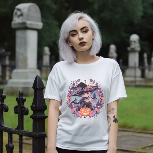 Camiseta "Encantadora Mística" Bruxa de Anime de Halloween (Criador carregado)