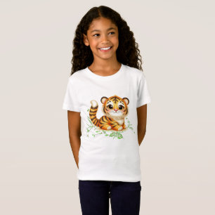 Camiseta Encantadora Trina a Tigre em Vinhas