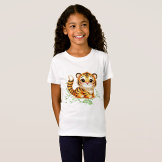 Camiseta Encantadora Trina a Tigre em Vinhas