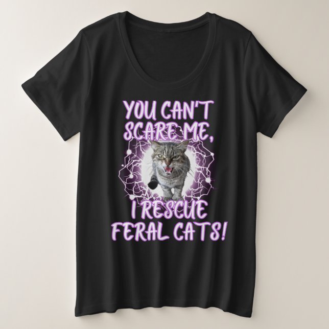 Camiseta Encantamento de Gato Feral Engraçado (Frente do Design)