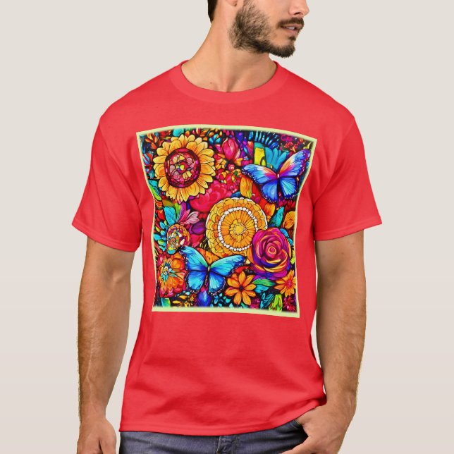 Camiseta Encantando Borboleta Floral (Frente)