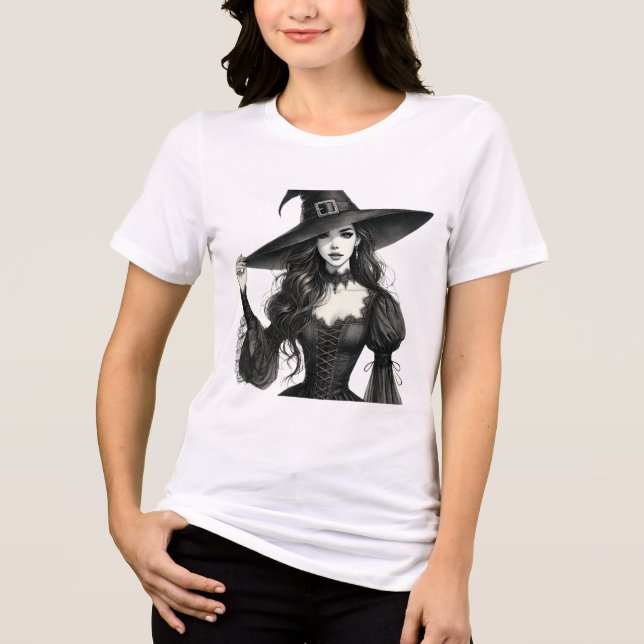 Camiseta Encantando o chá de bruxas gótica (Frente)