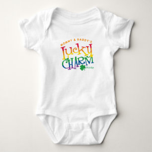 Camiseta Encanto afortunado das mamães e do pai uma parte