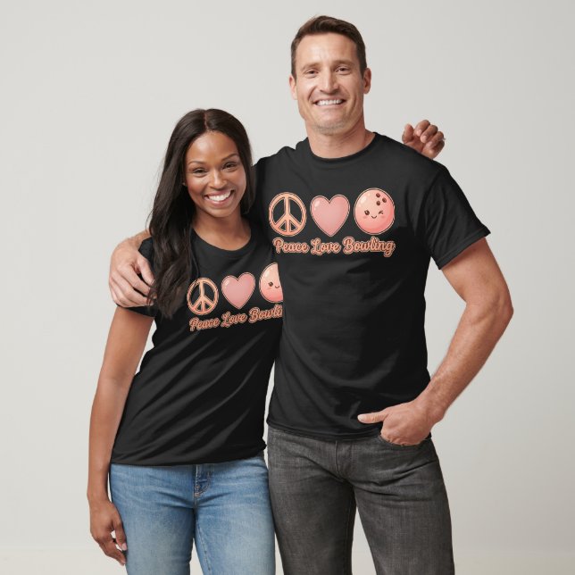 Camiseta Encanto de Boliche Paz e Amor Perfeito (Unissex)