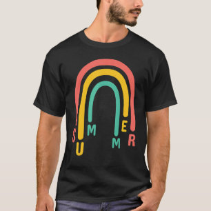Camiseta Encanto Retro Verão Ortografia Arco-íris Três Core