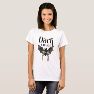 Camiseta Encanto Sombrio Morcego Laço Gótico