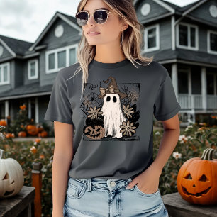 Camiseta Encantos Mágicos Boo Boho Floral Fantasma